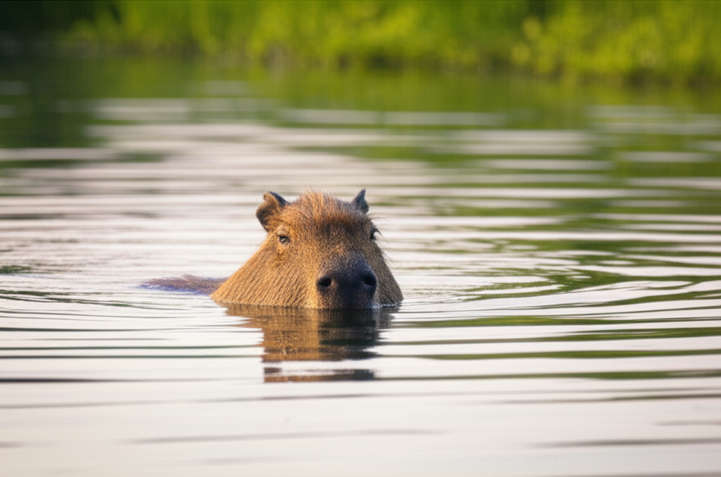 Capivara nadando